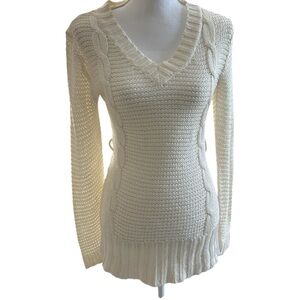 Women's Loose Knit Cream Sweater - BONGO
